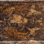 Audience hall, central alcove, vault detail view of fresco depicting an acanthus scroll emerging from a vase