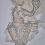 Detail of a figure from a reconstructed stucco frieze