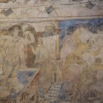 Detail view of fresco depicting figure