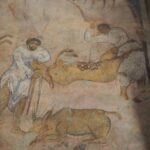 Detail view of fresco depicting figures1